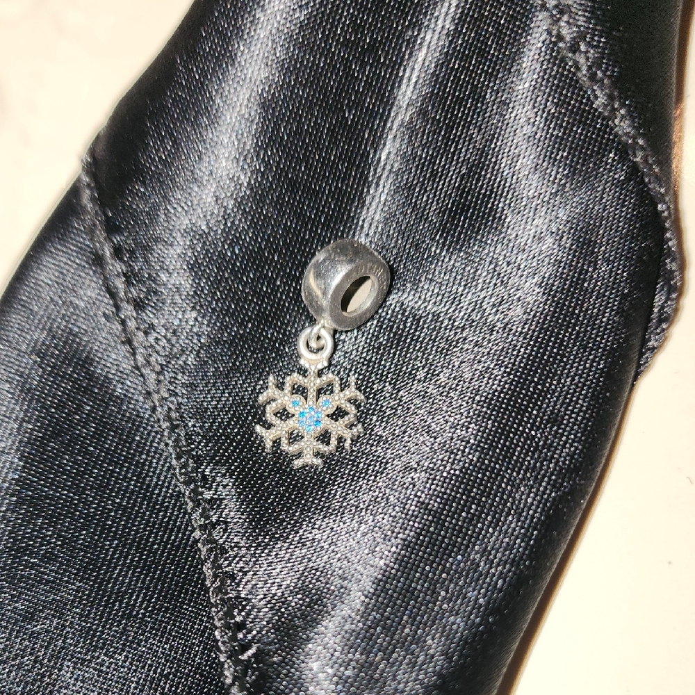 Pandora Silver Snowflake Charm with Blue Accent